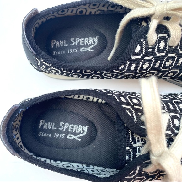 Paul Sperry Womens Lace Up Black & White Sneaker Size 8 - Picture 11 of 16